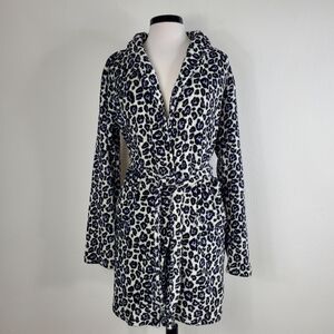 Chili Peppers Animal Print Women's M Plush Belted Pocket Robe Soft Cozy Lounge